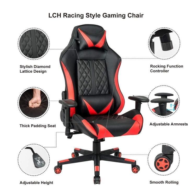 (JASON) Partner Ergonomic Computer Gaming Chair, Large Size PU Leather High Back Office Racing Chairs