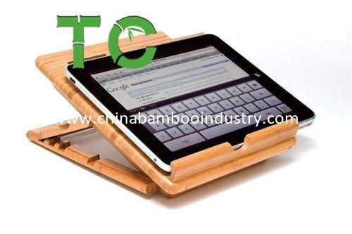 Wholesale High Quality Bamboo Expandable Book Stand Tablet Holder Adjustable Kindle Stand