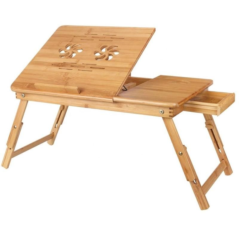 Hot Selling Bamboo Adjustable Foldable Laptop Table