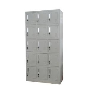 Cheap Price Dormitory Steel Furniture 15 Door Clothes Metal School Locker