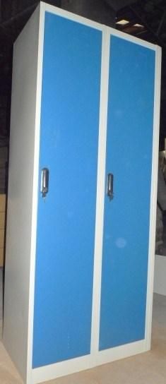 2 Door Locker Wardrobe with Hanger and Shelves