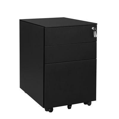 Steel Metal Drawer Black Office Pedestal