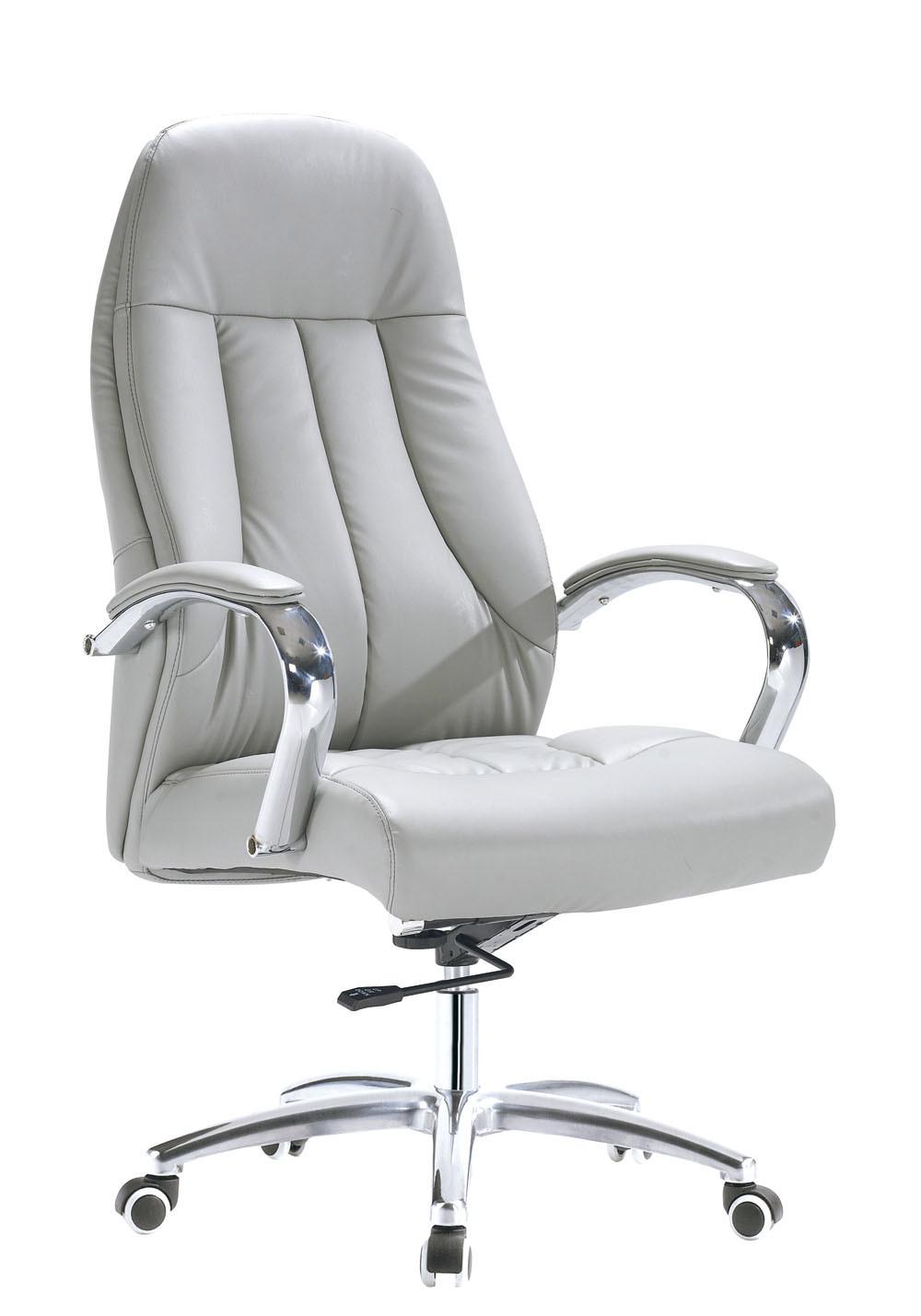 Wooden PU Genuine Leather Classic High Back Office Chair (R-1802)