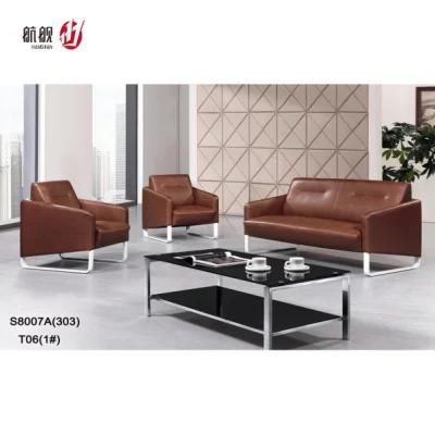 Leather Office Furniture Single 3 Seaters Sofa Seat for Company Waiting Area