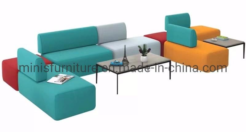 (M-SF22) Newest Public/Hotel/Office Curved Fabric Visitor Waiting Sofa Furniture Without Arms