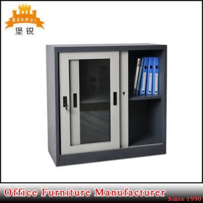 Half Height Small Glass Sliding Door Steel Filing Cabinet