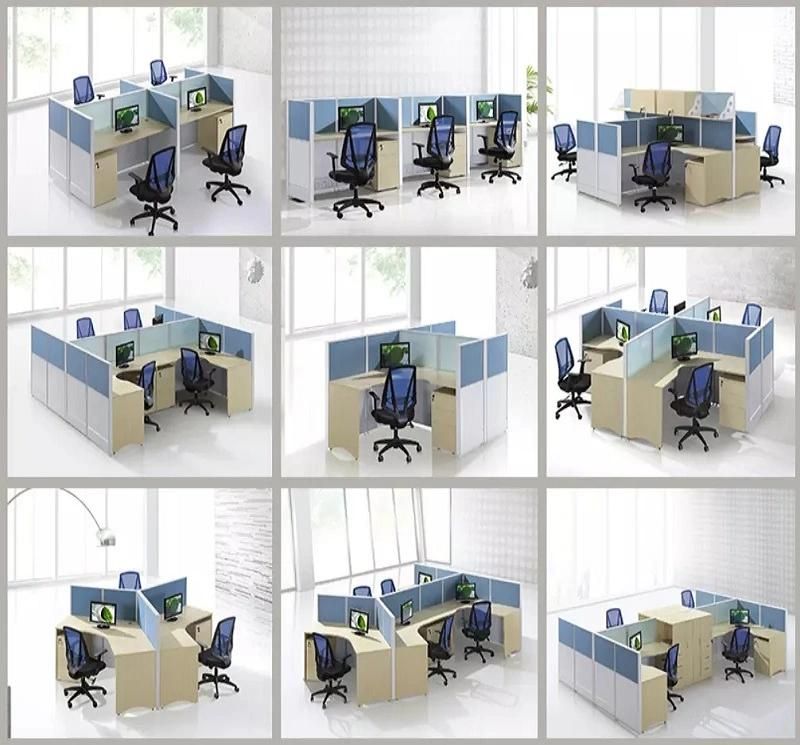 Wooden Staff Workstations Office Furniture 4-6 Person Office Cubicles Partitions