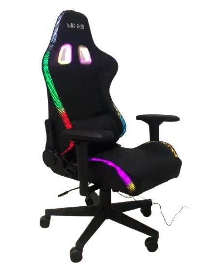 Racing Style Reclining Gaming Chair with LED Lights Gamer Chair Massage Gaming Chair