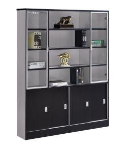 Melamine Bookcase with Aluminum Frame 2 Door 3 Door Bookshelf File Cabinet New Design Office Furniture 2019