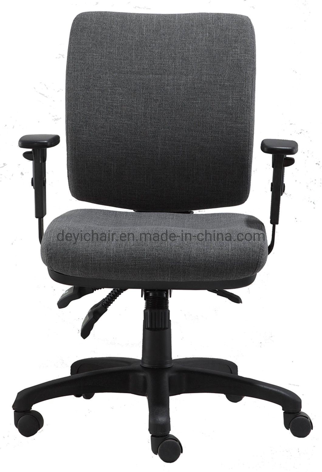 Middle Back Plastic Cover PU Surface Adjustable Arm Fabric Upholstery Functional Computer Office Chair