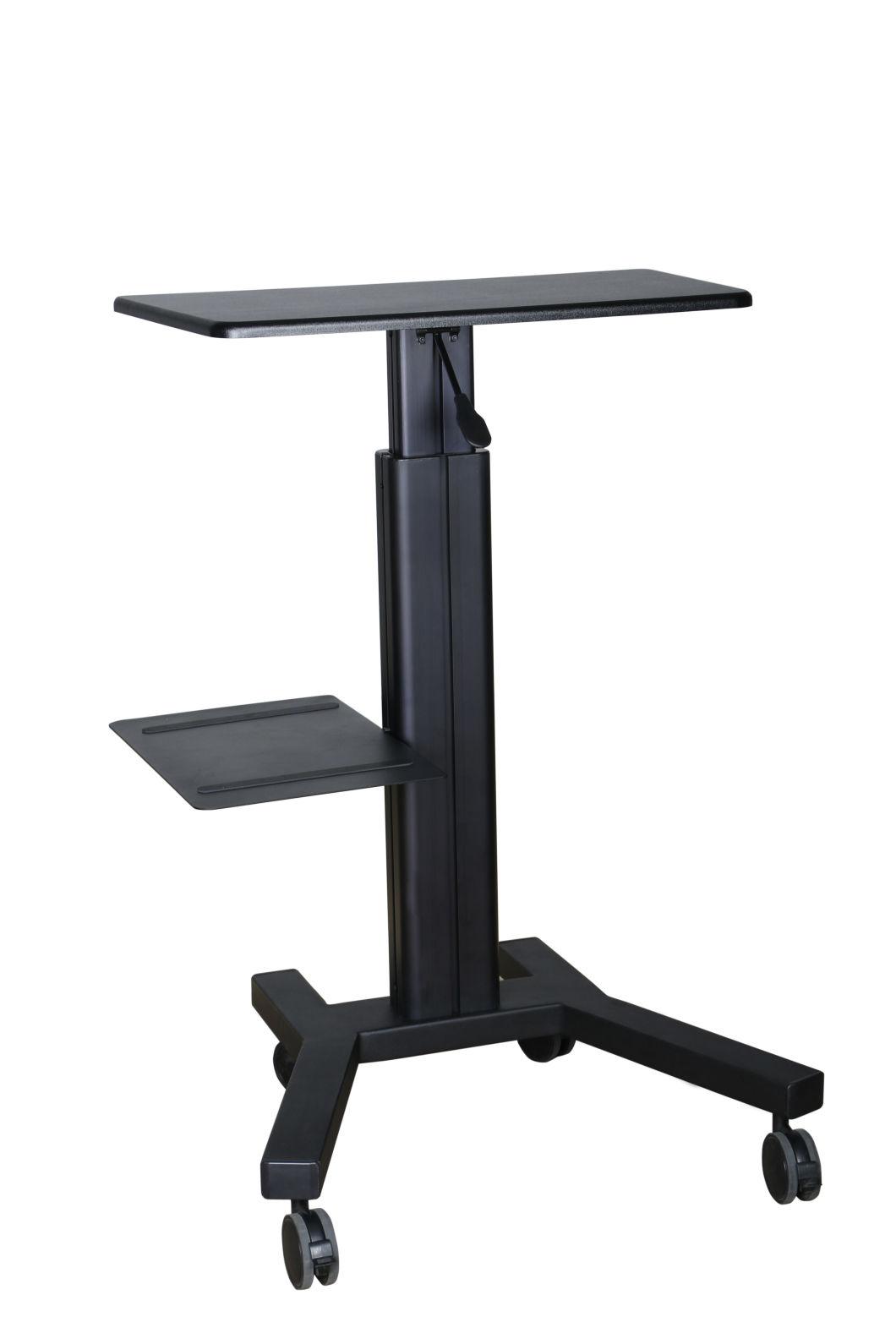 Silver/White/Black Gas Lift Mobile Computer Workstation (GAS 1000A)