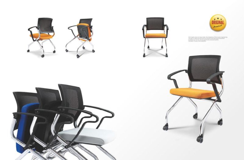 Conference Plastic Office Conference Study Folding Training Chair with Writing Pad