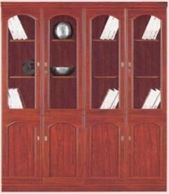 Durable PU Semi Glossy Painting Office Furniture Classic Style Bookcase