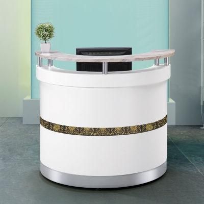 Modern Arc-Shaped Front Desk Counter Office Furniture Salon Reception Desk Design