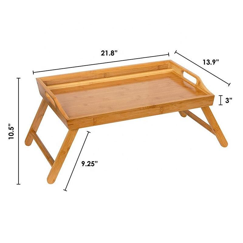 Portable Laptop Tray Breakfast Tray Drawing Foldable Bamboo Tray Table