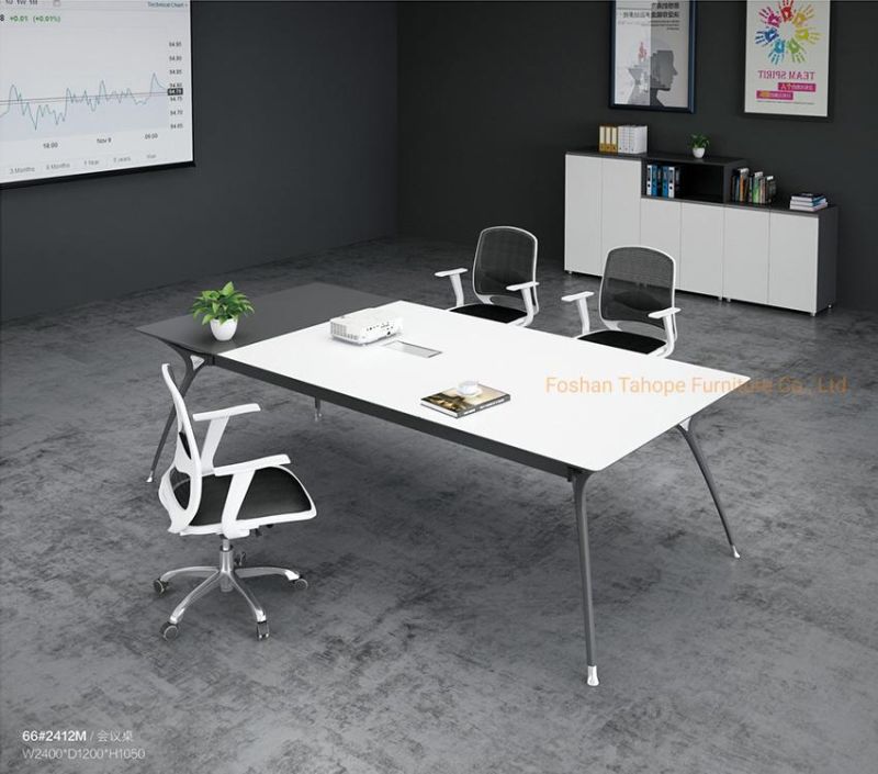 Fashion Style Steel Leg Office Meeting Room Furniture Melamine Conference Table