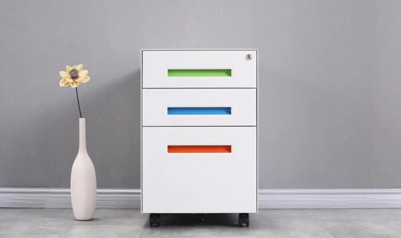 Metal Office Furniture High Quality 3 Drawers Mobile Filing Cabinet