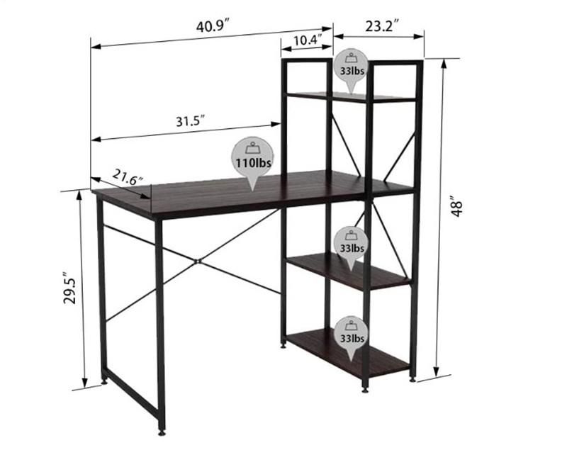 American Simple Household Bookshelf Integrated Study Desk 0336