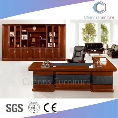 Luxury Office Furniture Solid Wood Table Paper Veneer Executive Desk (CAS-VA03)