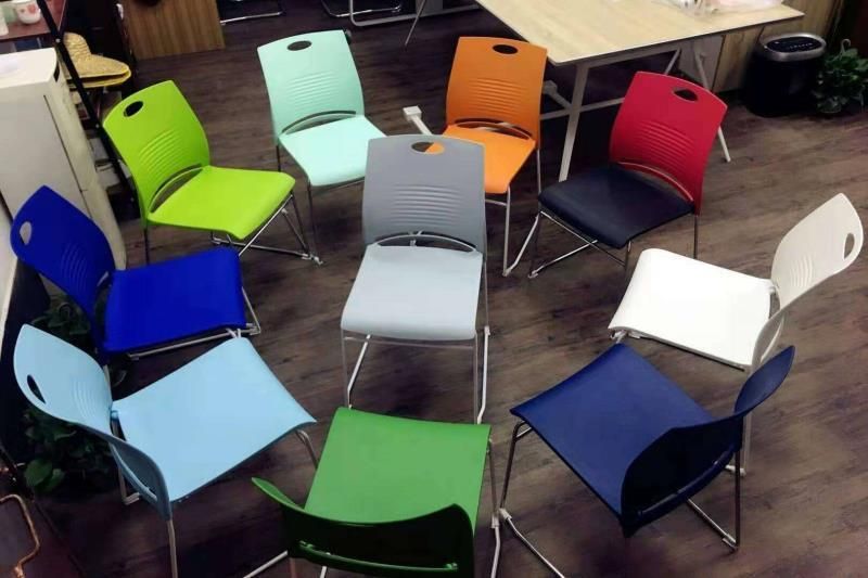 Chinese Furniture Plastic Office Boardroom Chair School Study Meeting Conference Use Metal Feet