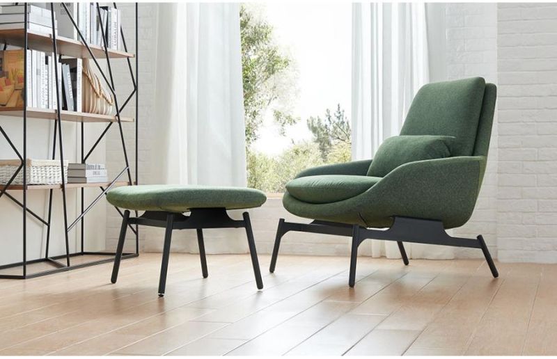 Modern Fabric Hotel or Home Relax Leisure Chair Lounge Chair with Footrest
