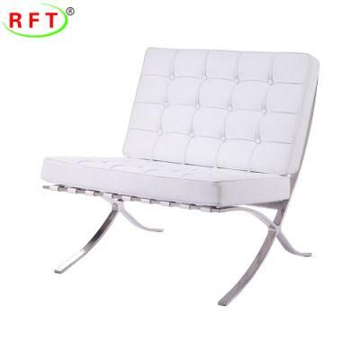 Chinese Nodic Style Furniture Pure White Synthetic Leather Home Chair