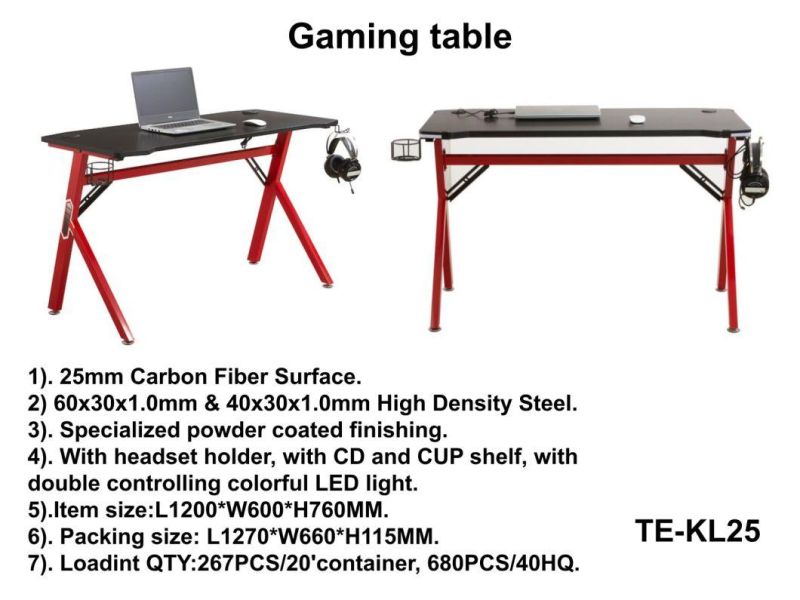 Gaming Desk Office Computer Table PC High Quality Powder Coating Desk Home Furniture