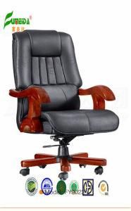Swivel Leather Executive Office Chair with Solid Wood Foot (FY9023)
