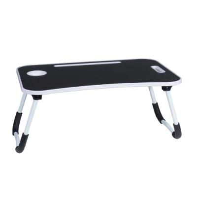 Folding Bed Table Laptop Desk with Pad and Cup Holder Adjustable Lap