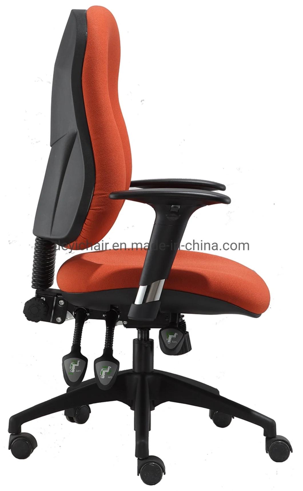 Executive Manager Chair with PU Height Available Armrest High Nylon Base Fabric Seat and Back Office Chair