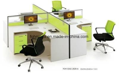 Hot Selling Office 4 Person Workstation with Glass
