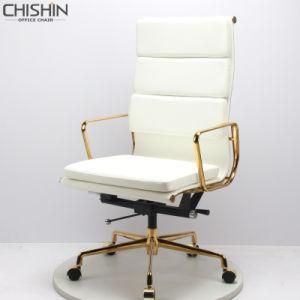 White Leater High Staff Office Chair