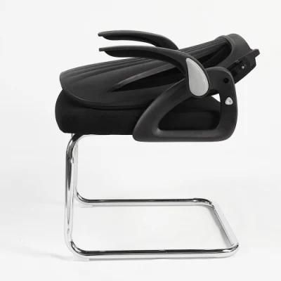 High Quality Low Price Folding Back Black Office Ergonomic Chair with Flip up Armrest