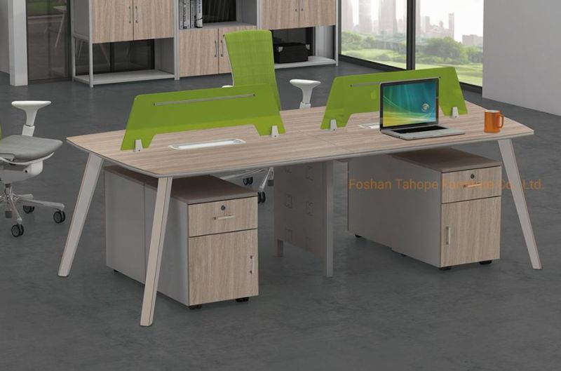Office Modern Leisure Melamine 4 Seats Staff Partition PC Desks Workstation