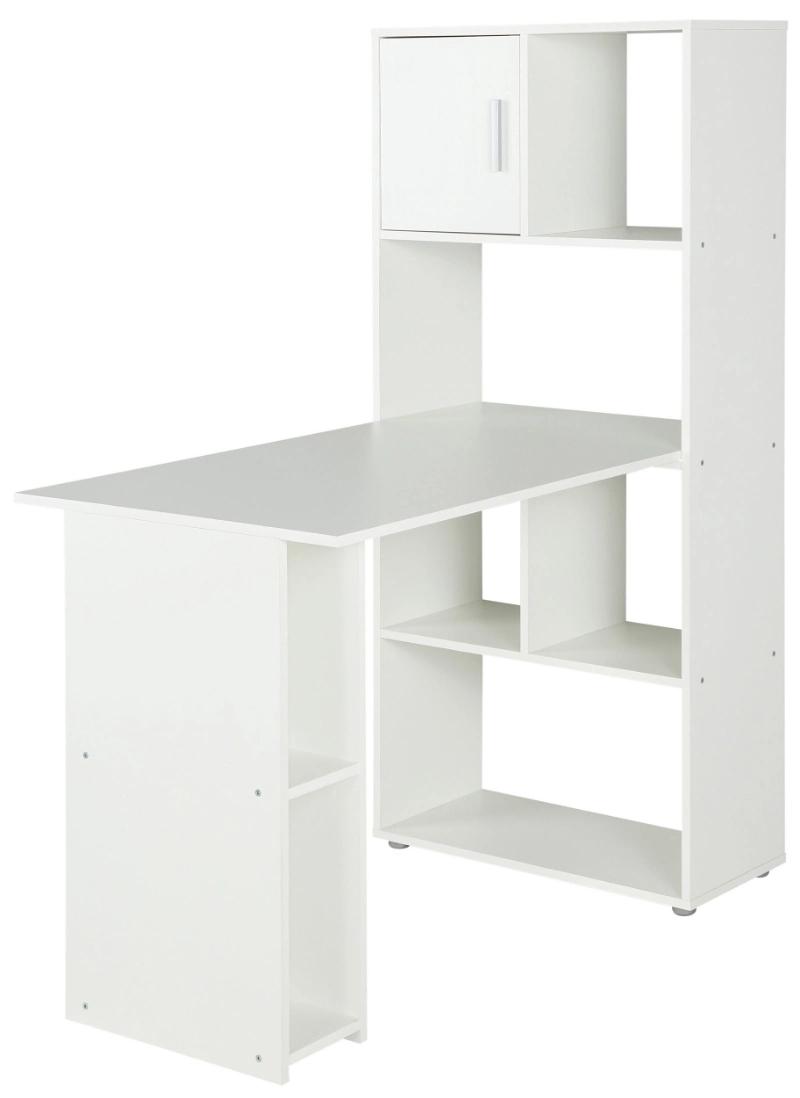 L-Shaped White Adjustable Corner Laptop Table Computer Desk