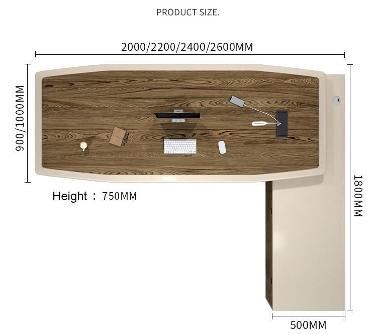 New Wood Furniture Executive Melamine Office Boss Computer Table Design