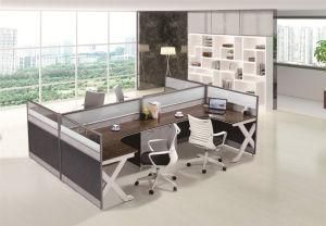 4 Seat X Stainless Steel Legs Durable Comfortable Melamine Workstation Partition