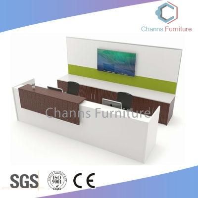 Modern Furniture White Wood Reception Counter for Two Person (CAS-RD605)