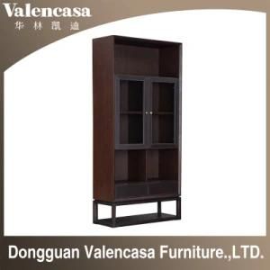 Wooden Bookcase with Leather Furniture