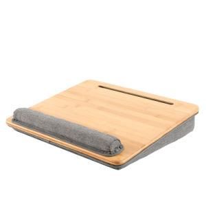Portable Bamboo Laptop Bed Desk with Soft Pillow Cushion