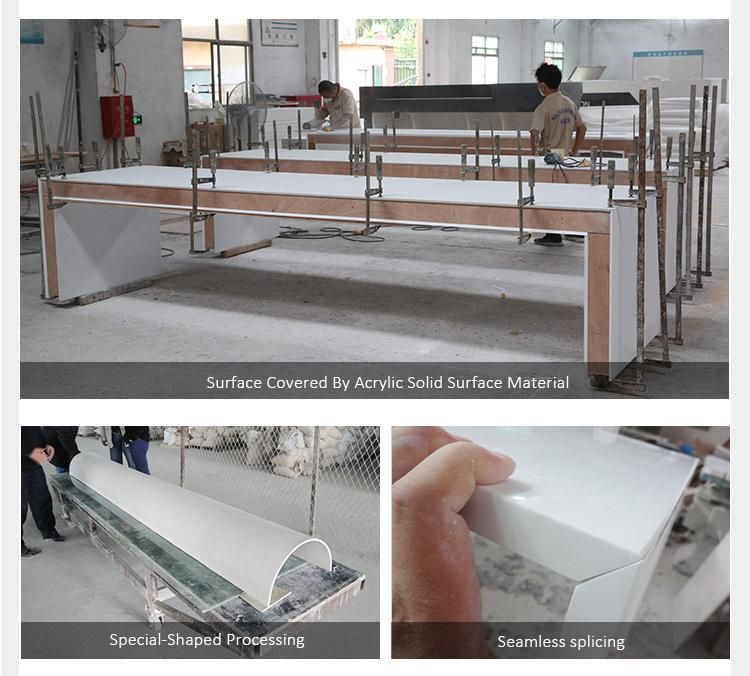 Artificial Stone Customized Solid Surface Reception Desk