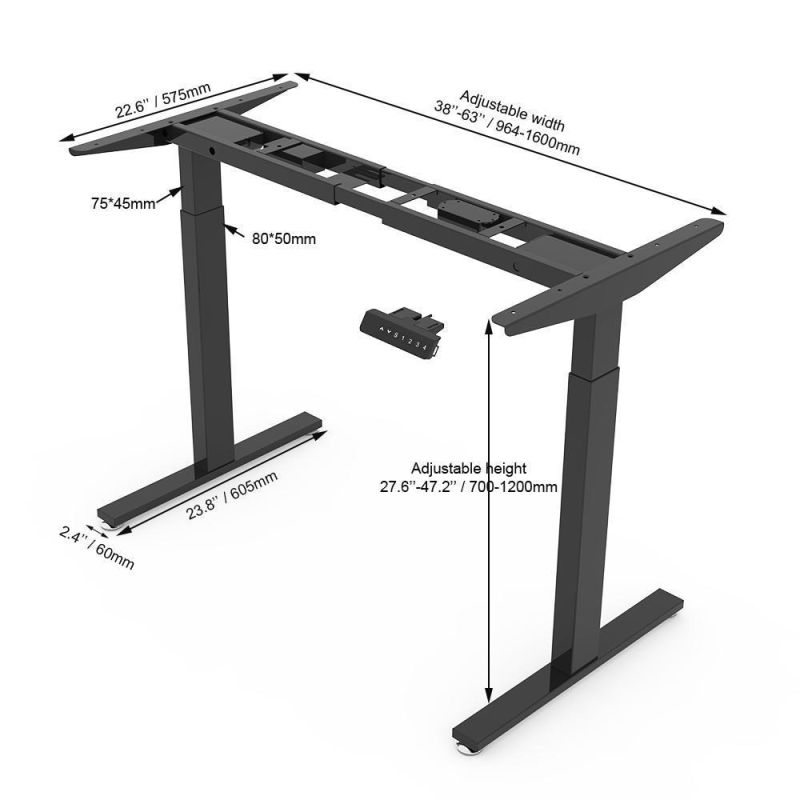 Modern Office Furniture Steel Iron Height Adjustable Ergonomic Computer Desk