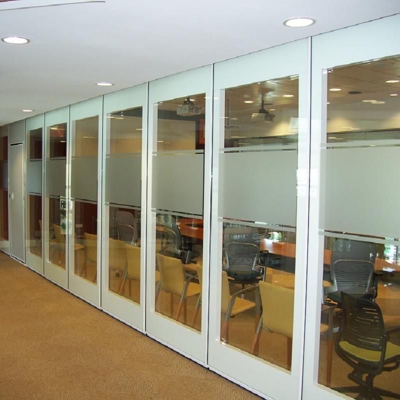 Hanging System Sliding Aluminium Track Roller Folding Glass Partition Walls