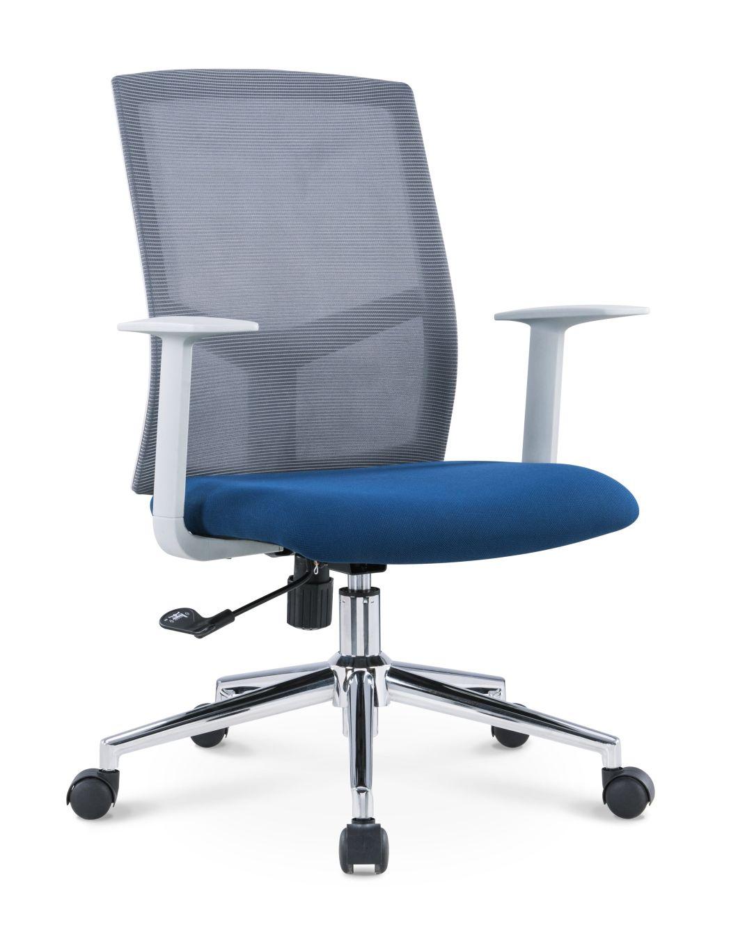 American BIFMA Standard European En1335 Medium Back Steel Base Swivel Staff Boss Executive Modern Fabric Office Chair