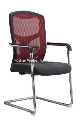 Meeting Room Chair Mesh Back and Fabric Seat 32mm Tube 2.0mm Thickness Chrome Frame PP Arms Color Available Fabric Office Chair