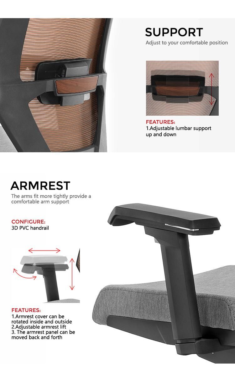 Most Popular Comfortable Black Mesh High Back Ergonomic Adjustable Swivel Office Chair