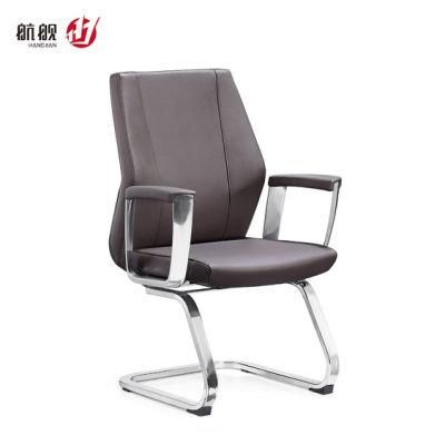 Middle Back Leather Visitor Executive Office Chairs Without Wheels for Conference Room Guest Chair