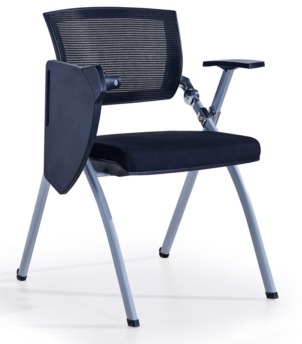 Plastic Training Chair Writepad Style Office Furniture Meeting Room Conference Study Student Use Folded Function Net Cloth