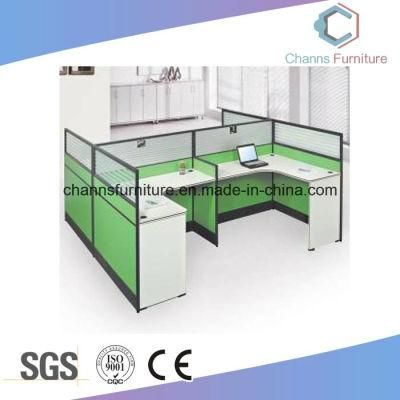 Upscale 4 Seats Office Wall Modular Green Partition Workstation (CAS-W1874)
