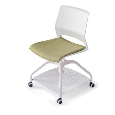 New Minimalist Stylish Office Wheels Mesh Seat Chatting Leather Training Chairs